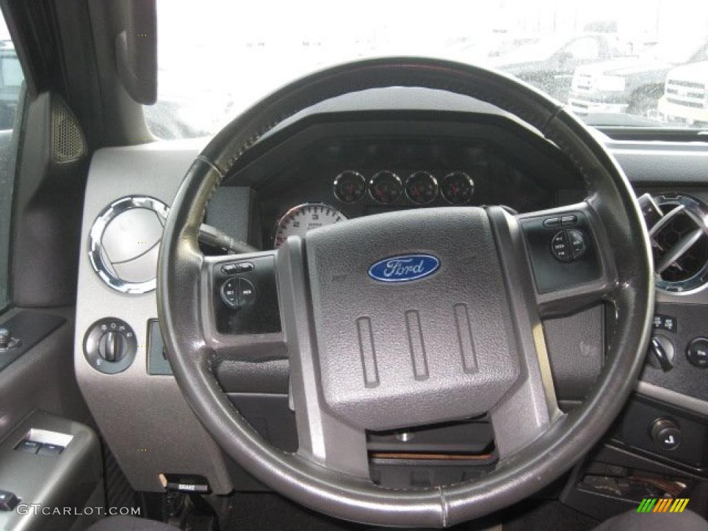 2008 Ford F350 Super Duty FX4 SuperCab 4x4 Black Steering Wheel Photo #46381278