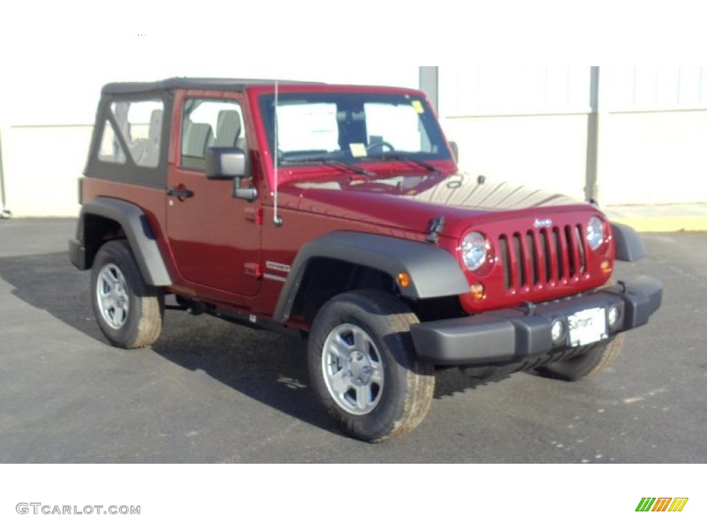 2011 Wrangler Sport 4x4 - Deep Cherry Red Crystal Pearl / Black photo #3