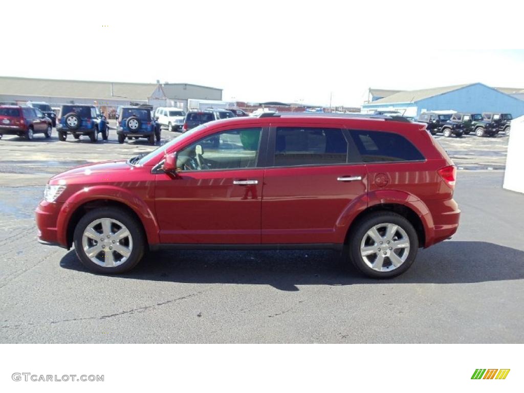 Deep Cherry Red Crystal Pearl 2011 Dodge Journey Crew Exterior Photo #46383099