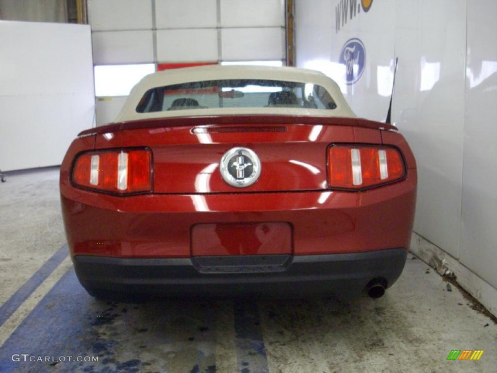 2010 Mustang V6 Premium Convertible - Red Candy Metallic / Stone photo #3