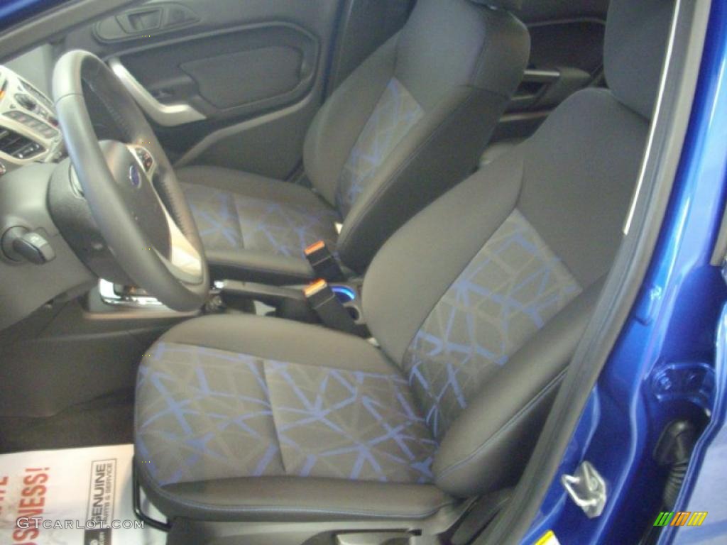Charcoal Black/Blue Cloth Interior 2011 Ford Fiesta SEL Sedan Photo #46385781