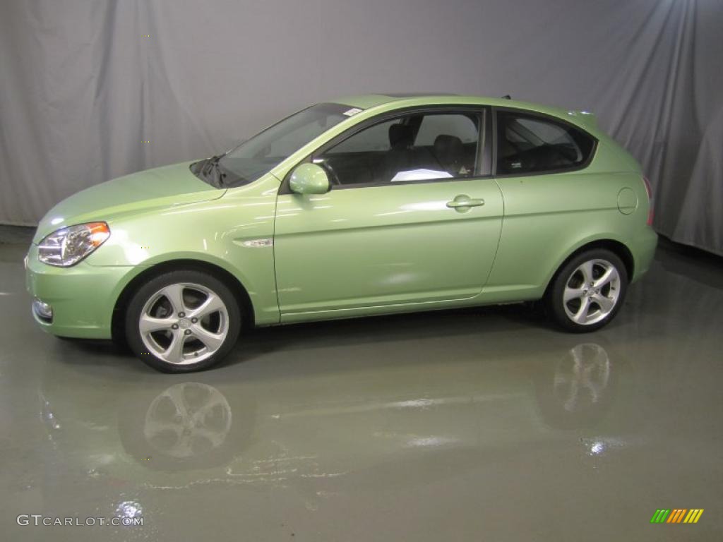 Apple Green 2007 Hyundai Accent SE Coupe Exterior Photo #46387245