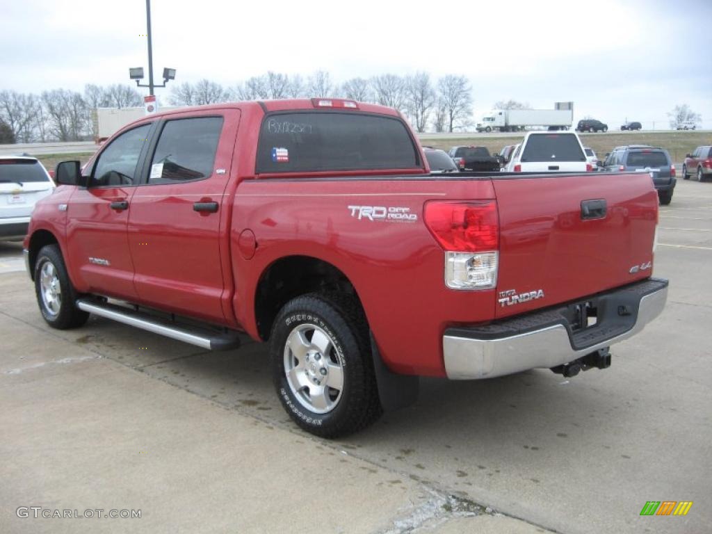 2011 Tundra TRD CrewMax 4x4 - Barcelona Red Metallic / Sand Beige photo #5