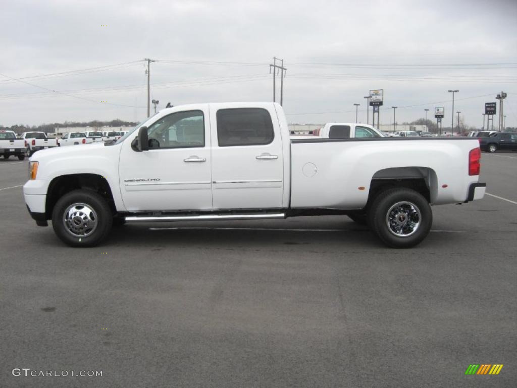 Summit White 2011 GMC Sierra 3500HD Denali Crew Cab 4x4 Dually Exterior Photo #46391813