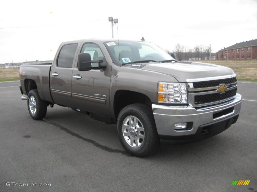 Mocha Steel Metallic 2011 Chevrolet Silverado 2500HD LT Crew Cab 4x4 Exterior Photo #46391882