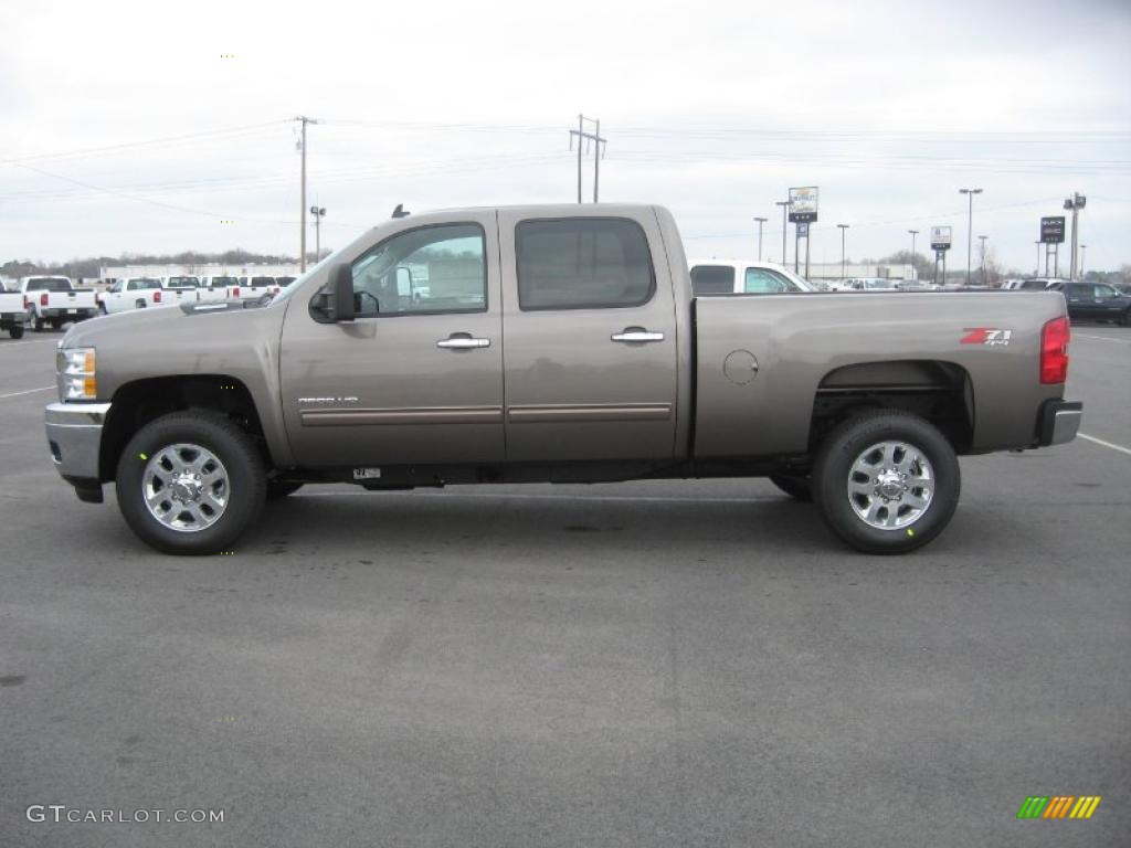 Mocha Steel Metallic 2011 Chevrolet Silverado 2500HD LT Crew Cab 4x4 Exterior Photo #46391912