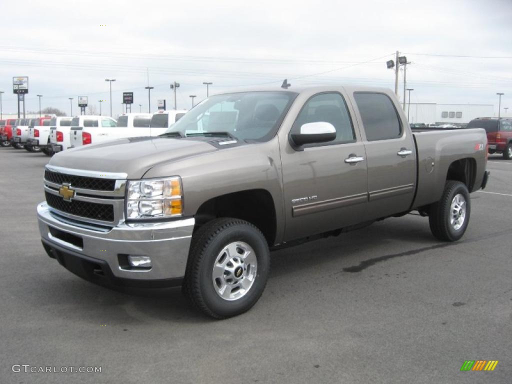 Mocha Steel Metallic 2011 Chevrolet Silverado 2500HD LT Crew Cab 4x4 Exterior Photo #46392077