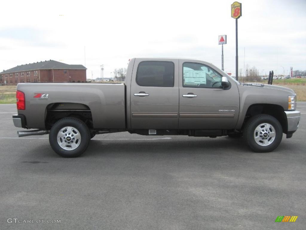 Mocha Steel Metallic 2011 Chevrolet Silverado 2500HD LT Crew Cab 4x4 Exterior Photo #46392104