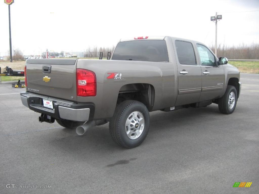 Mocha Steel Metallic 2011 Chevrolet Silverado 2500HD LT Crew Cab 4x4 Exterior Photo #46392110