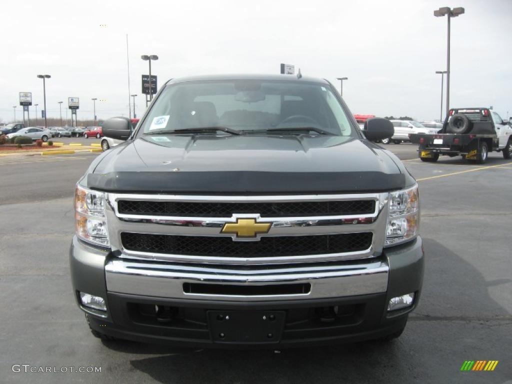 2011 Silverado 1500 LT Crew Cab 4x4 - Steel Green Metallic / Ebony photo #2