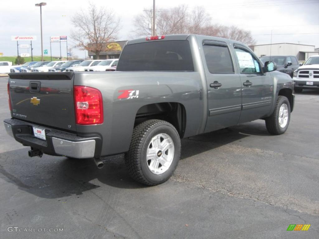 Steel Green Metallic 2011 Chevrolet Silverado 1500 LT Crew Cab 4x4 Exterior Photo #46392237
