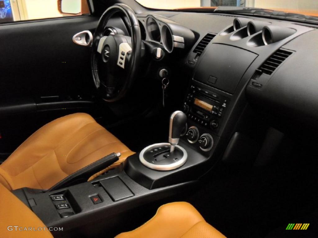 Burnt Orange Interior 2005 Nissan 350Z Touring Coupe Photo #46392460