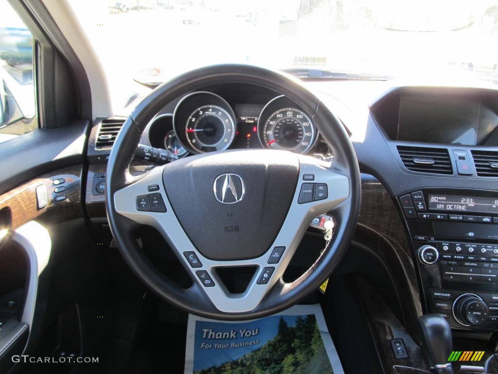 2010 Acura MDX Technology Ebony Steering Wheel Photo #46392745