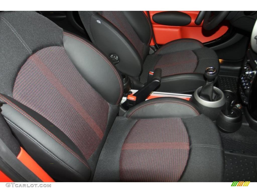 Pure Red Leather/Cloth Interior 2011 Mini Cooper S Countryman Photo #46393801