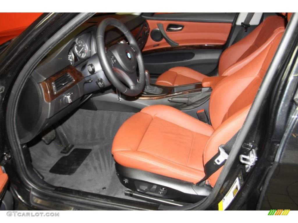 2010 3 Series 328i Sedan - Jet Black / Coral Red/Black Dakota Leather photo #6