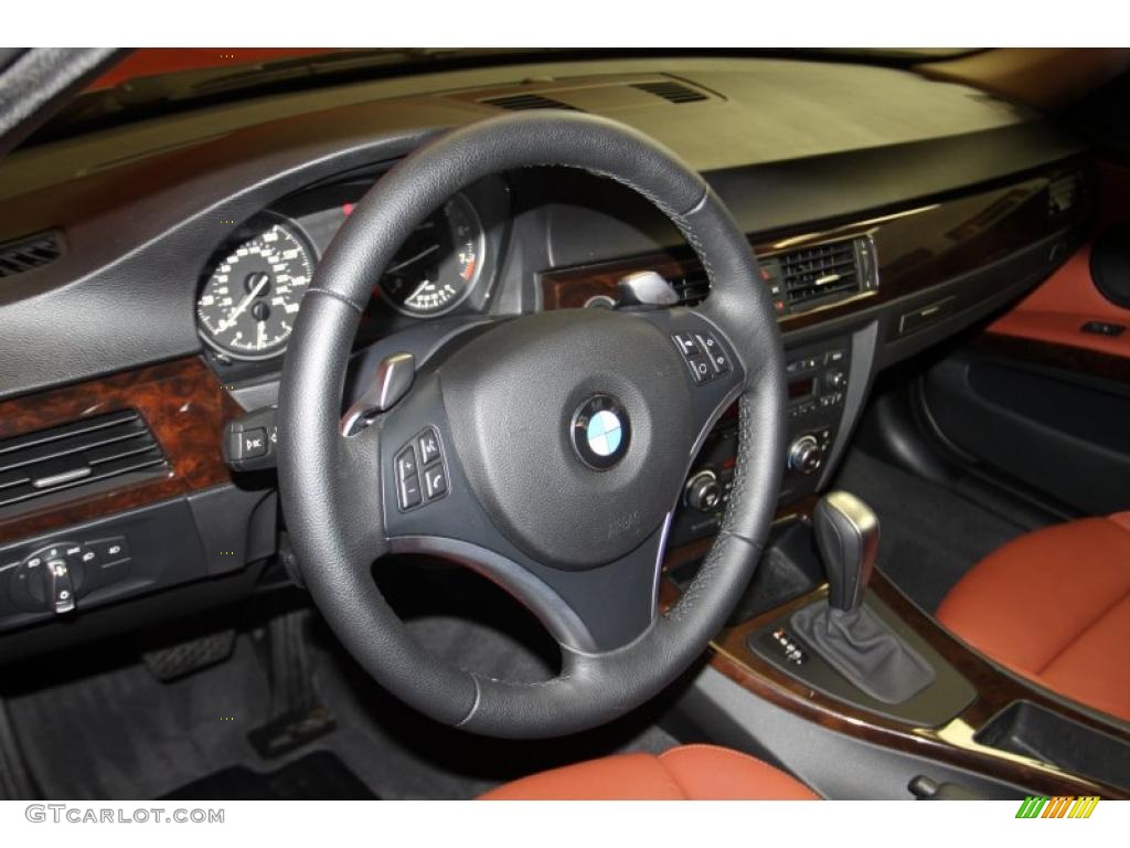 2010 3 Series 328i Sedan - Jet Black / Coral Red/Black Dakota Leather photo #10