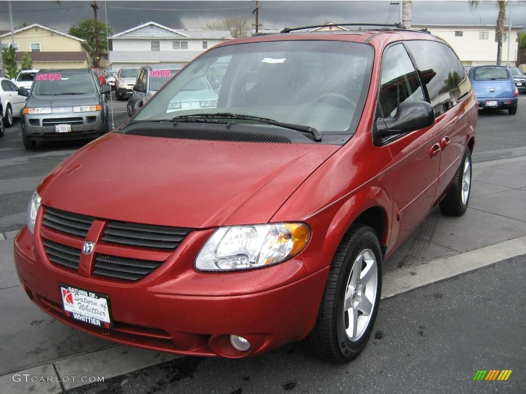 2006 Grand Caravan SXT - Inferno Red Crystal Pearl / Dark Khaki/Light Graystone photo #3