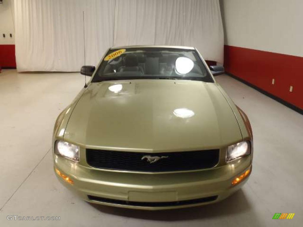 2006 Mustang V6 Premium Convertible - Legend Lime Metallic / Dark Charcoal photo #2