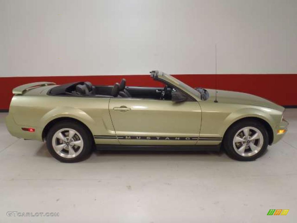 2006 Mustang V6 Premium Convertible - Legend Lime Metallic / Dark Charcoal photo #3