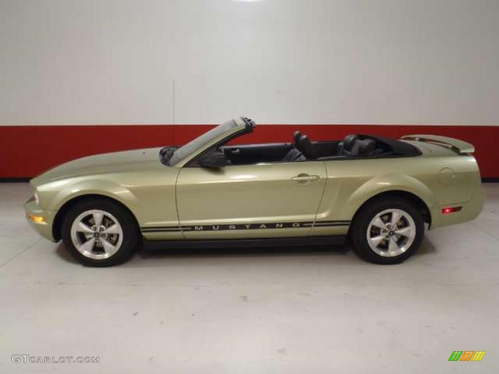 2006 Mustang V6 Premium Convertible - Legend Lime Metallic / Dark Charcoal photo #7