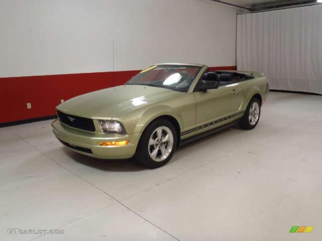 2006 Mustang V6 Premium Convertible - Legend Lime Metallic / Dark Charcoal photo #8