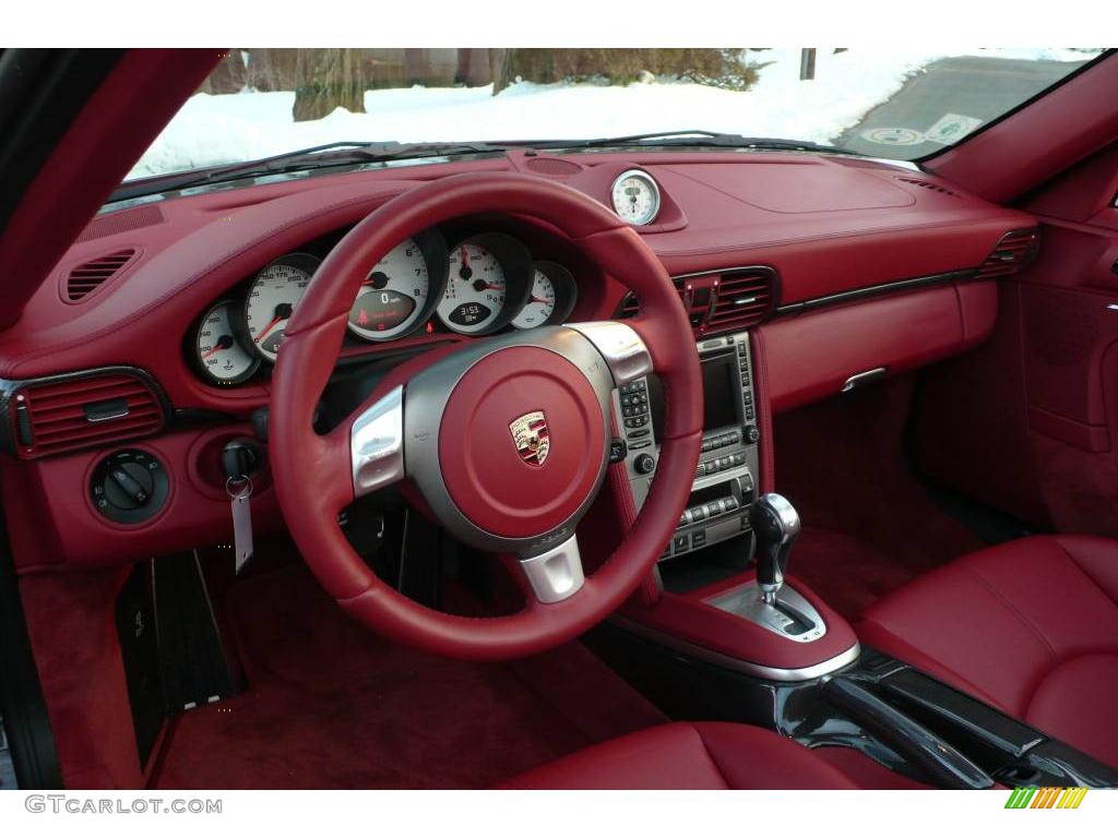 2008 911 Turbo Cabriolet - Slate Grey Metallic / Carrera Red photo #22