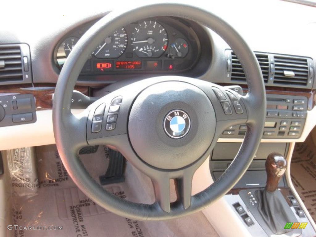 2004 BMW 3 Series 325i Coupe Sand Montana Leather Steering Wheel Photo #46398303