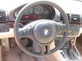 2004 BMW 3 Series Sand Montana Leather Interior Steering Wheel Photo