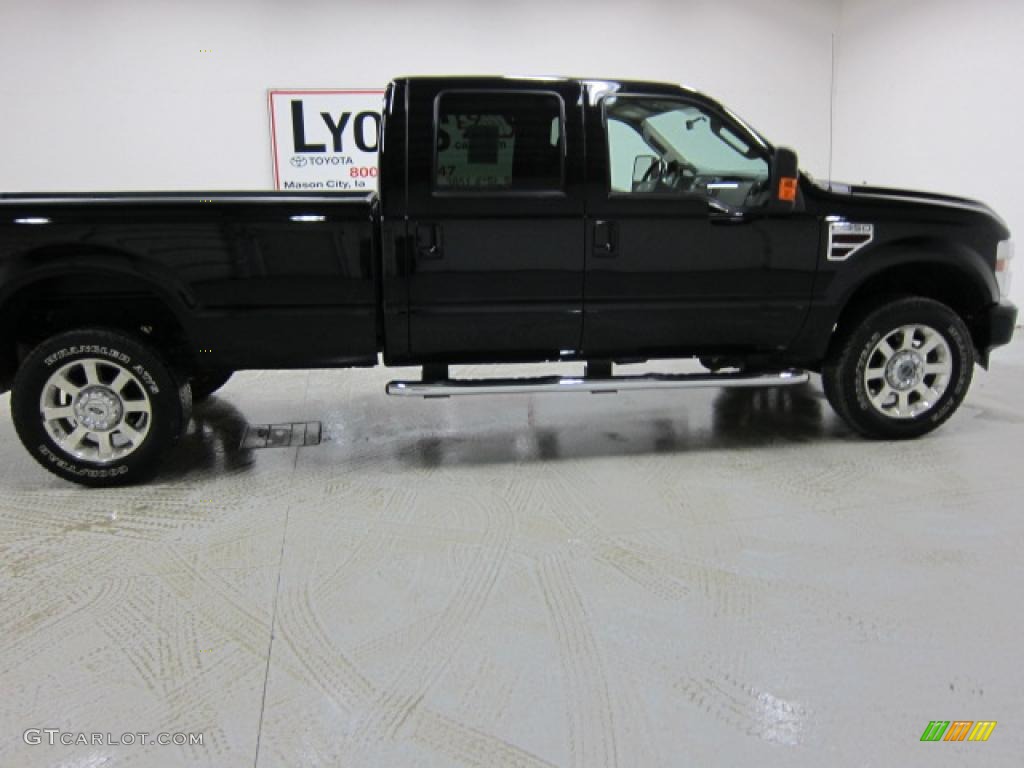 2008 F350 Super Duty XLT Crew Cab 4x4 - Black / Medium Stone photo #21