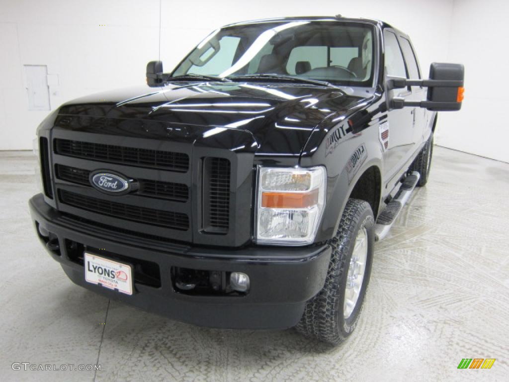 2008 F350 Super Duty XLT Crew Cab 4x4 - Black / Medium Stone photo #29