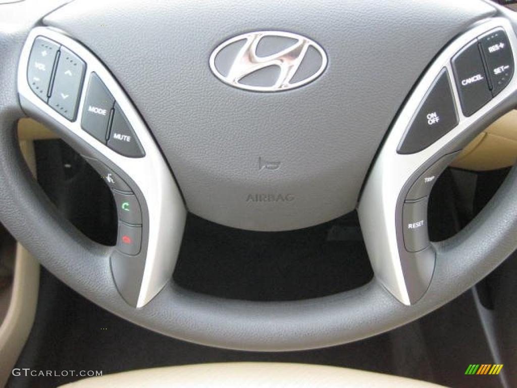 2011 Hyundai Elantra GLS Beige Steering Wheel Photo #46401291
