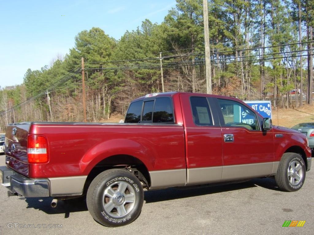 2006 F150 XLT SuperCab - Dark Toreador Red Metallic / Tan photo #3