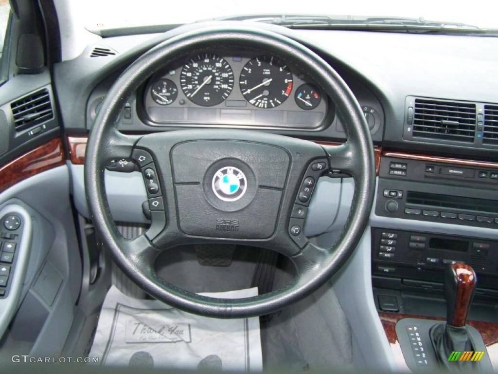 1997 BMW 5 Series 528i Sedan Gray Steering Wheel Photo #46401591