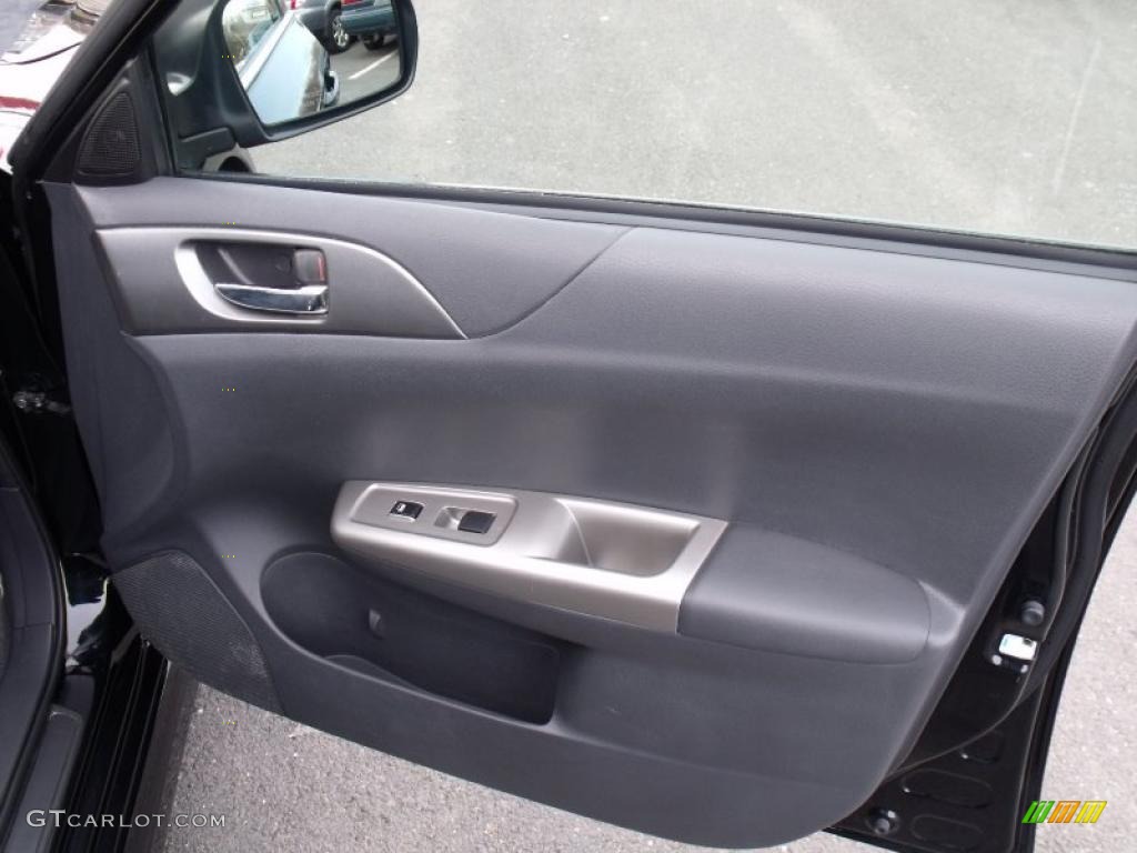 2008 Subaru Impreza WRX Sedan Carbon Black Door Panel Photo #46402263