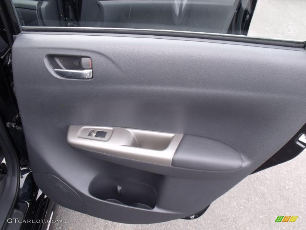 2008 Subaru Impreza WRX Sedan Carbon Black Door Panel Photo #46402278