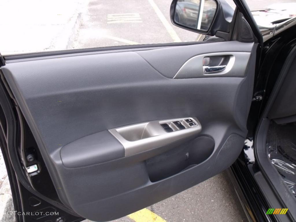2008 Subaru Impreza WRX Sedan Carbon Black Door Panel Photo #46402308