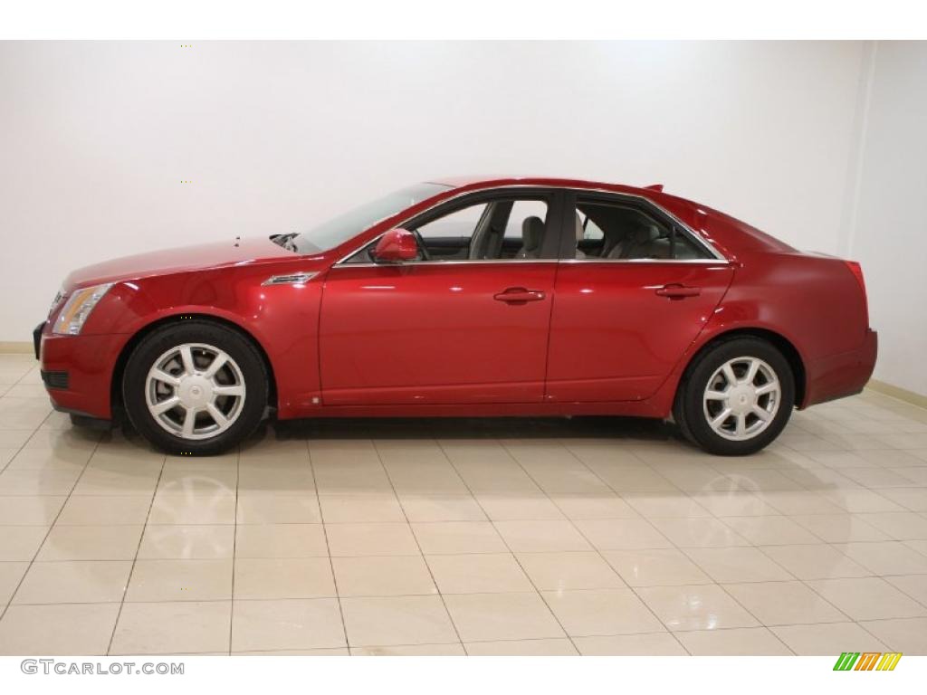 Crystal Red 2009 Cadillac CTS 4 AWD Sedan Exterior Photo #46402938