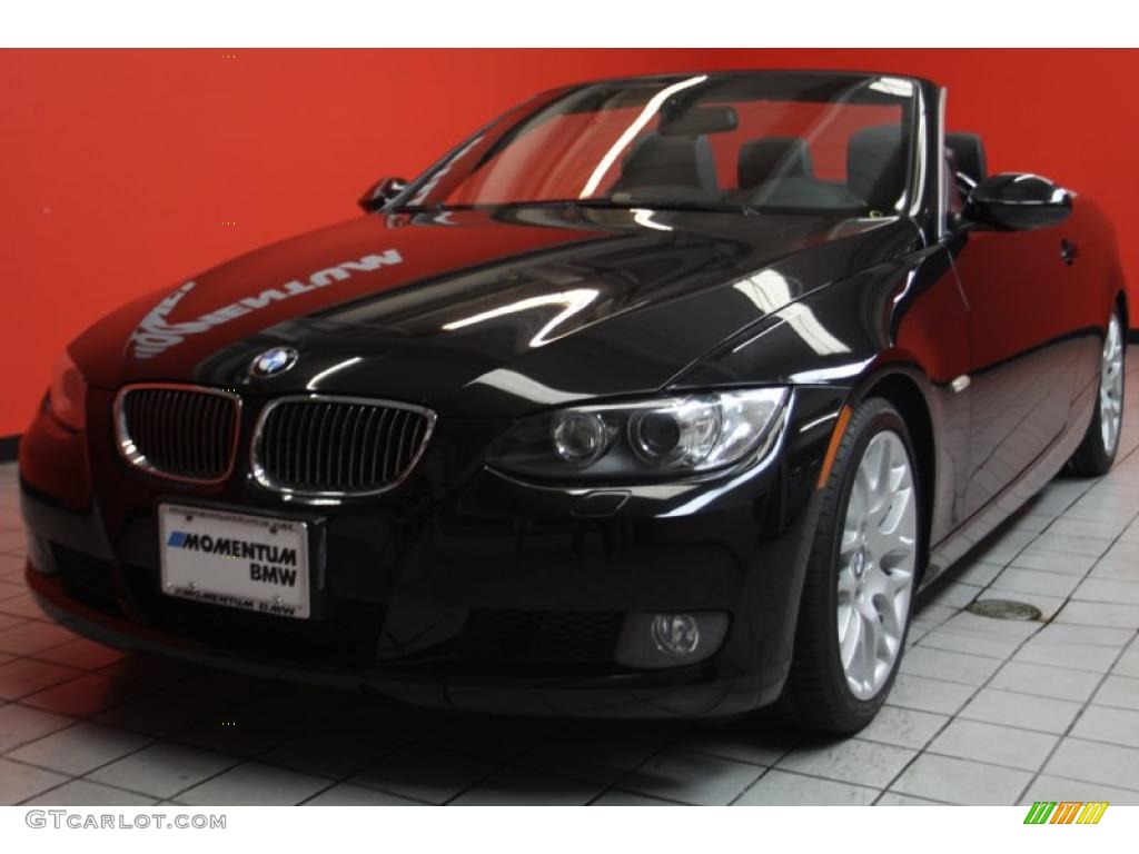 2008 3 Series 328i Convertible - Jet Black / Black photo #2