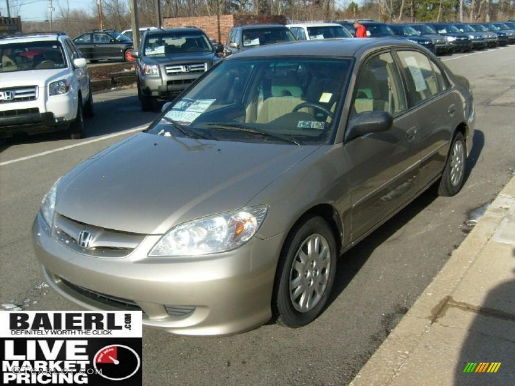 2004 Civic LX Sedan - Shoreline Mist Metallic / Ivory Beige photo #3