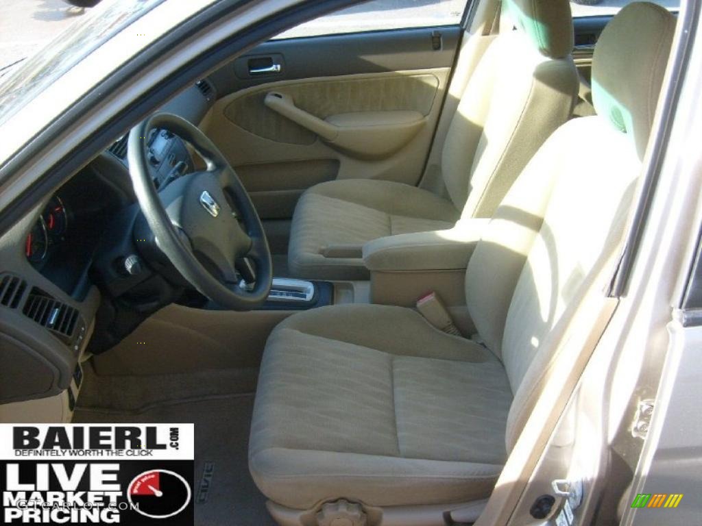 2004 Civic LX Sedan - Shoreline Mist Metallic / Ivory Beige photo #9