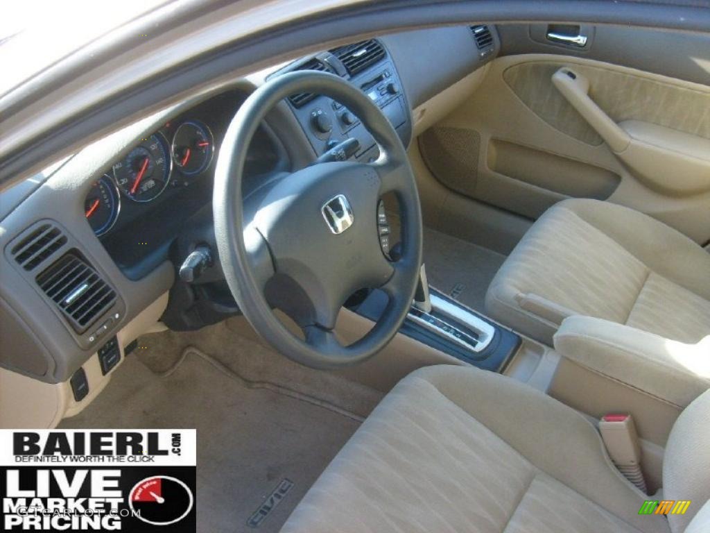 2004 Civic LX Sedan - Shoreline Mist Metallic / Ivory Beige photo #10