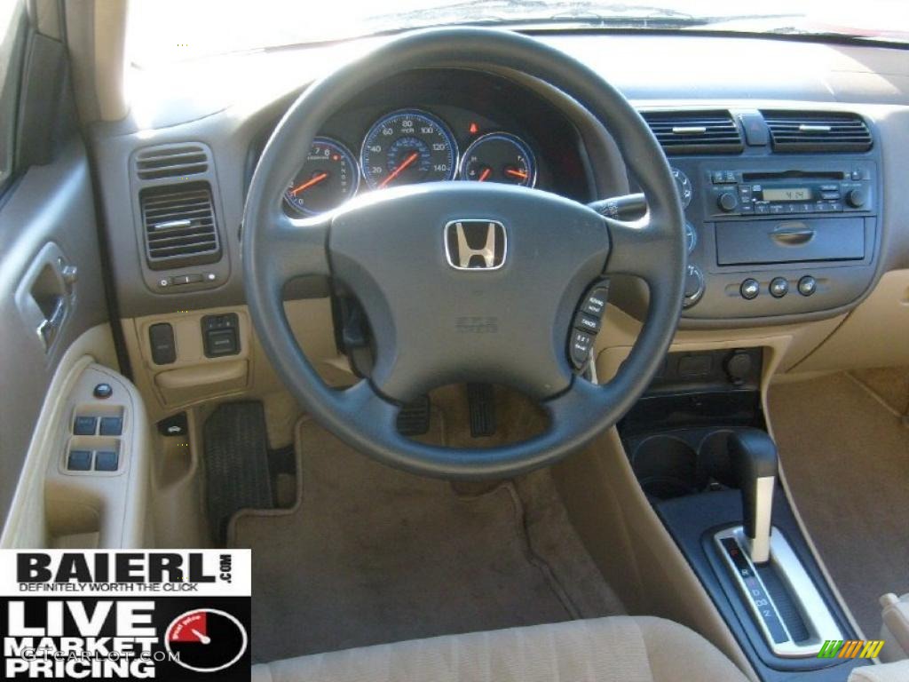 2004 Civic LX Sedan - Shoreline Mist Metallic / Ivory Beige photo #13