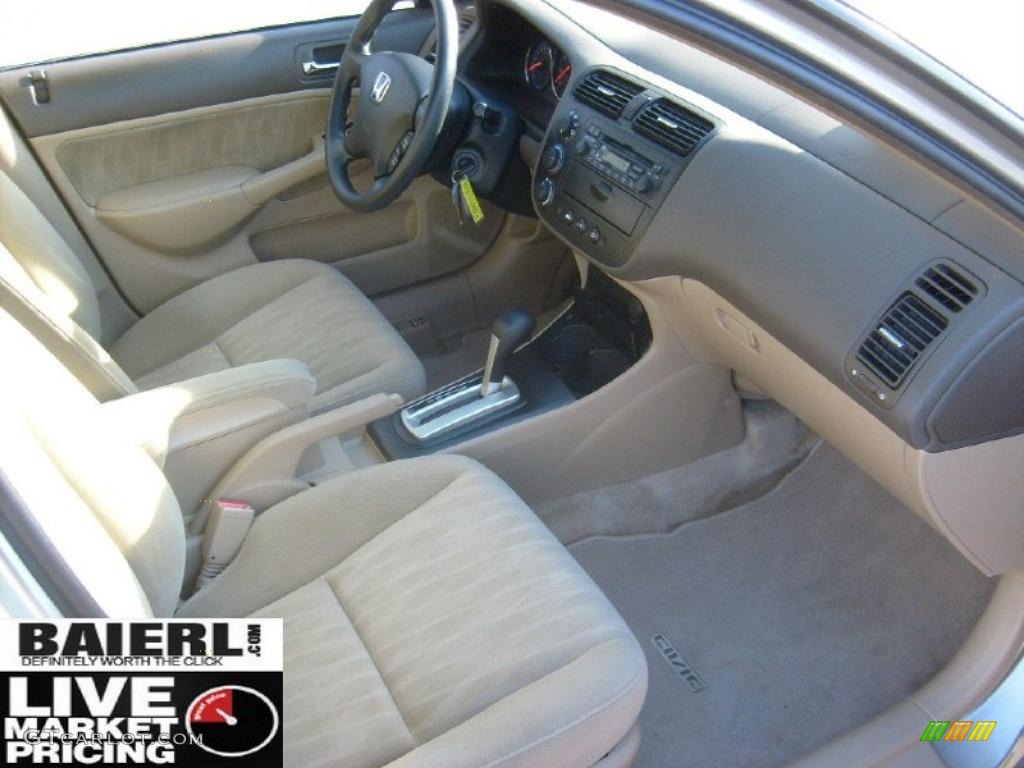 2004 Civic LX Sedan - Shoreline Mist Metallic / Ivory Beige photo #16