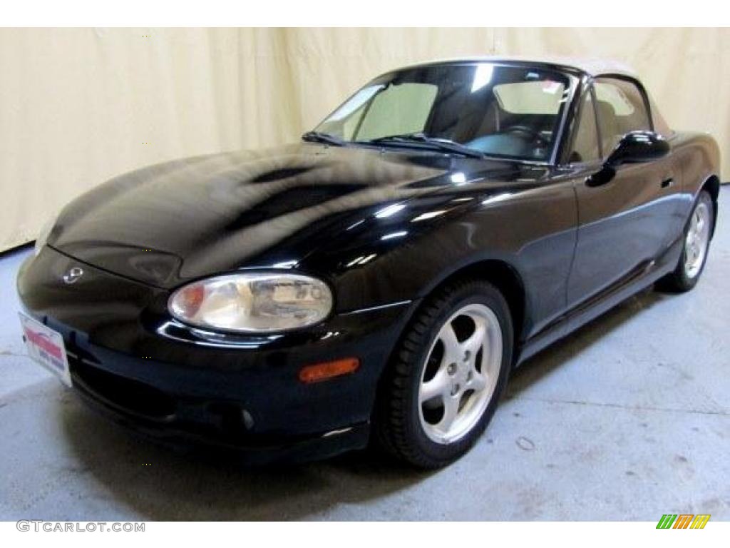 2000 MX-5 Miata LS Roadster - Brilliant Black Metallic / Beige photo #1