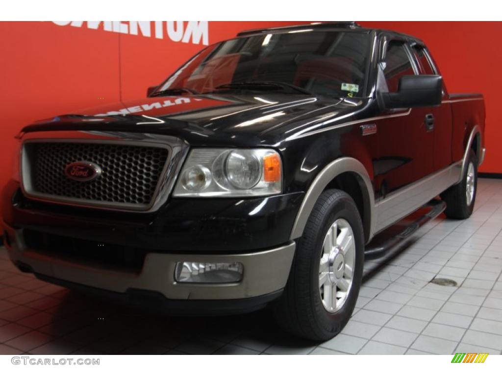 2004 F150 Lariat SuperCab - Black / Black photo #2