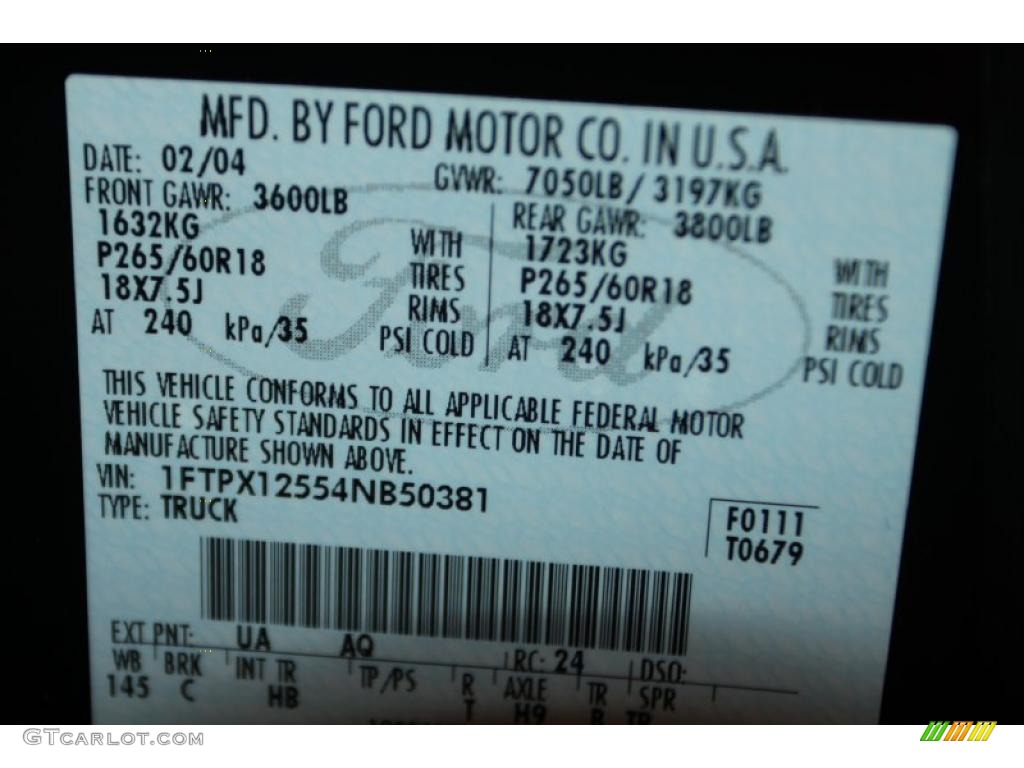 2004 F150 Lariat SuperCab - Black / Black photo #8