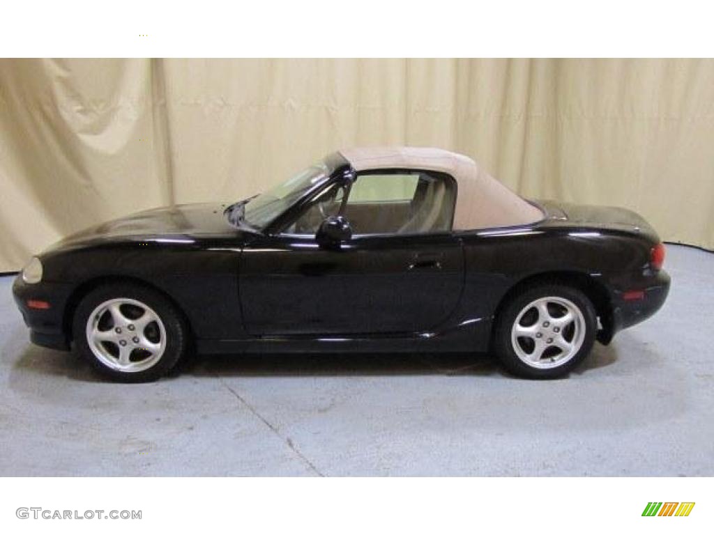 2000 MX-5 Miata LS Roadster - Brilliant Black Metallic / Beige photo #9