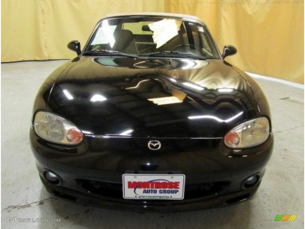 2000 MX-5 Miata LS Roadster - Brilliant Black Metallic / Beige photo #10