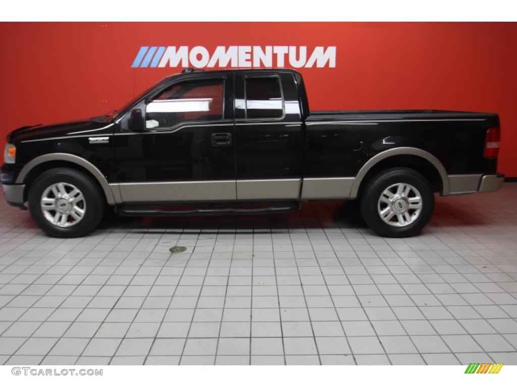 2004 F150 Lariat SuperCab - Black / Black photo #18