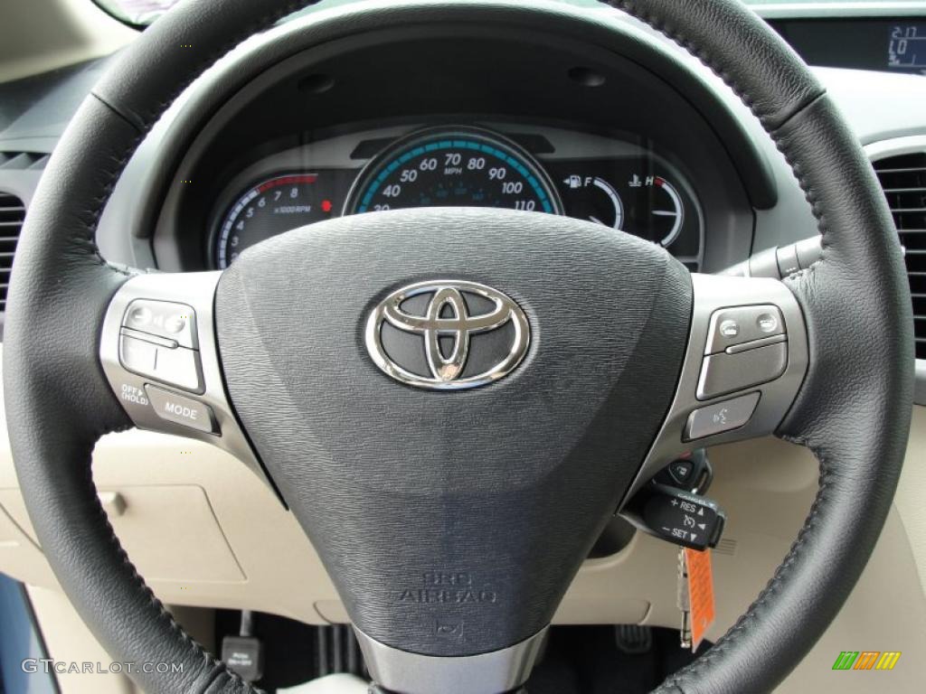 2011 Toyota Venza I4 Ivory Steering Wheel Photo #46410861